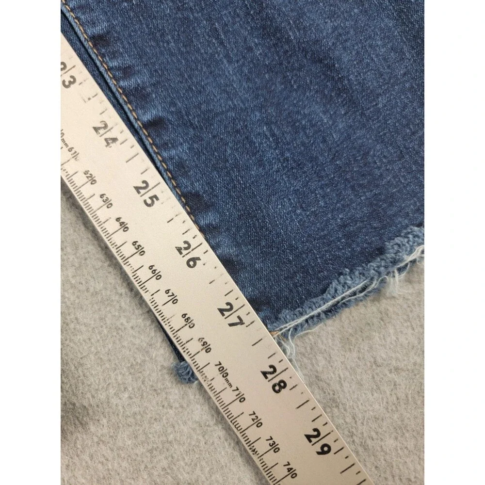 KanCan Jeans Womens XL 34x28 Straight Distressed Stretch Dark Blue Mid Rise City